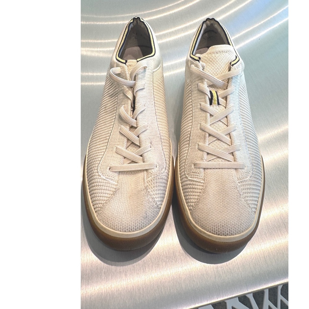 Rothys RS01 Lace Up Sneakers Bone White Knit Gum Sole Womens Size 8